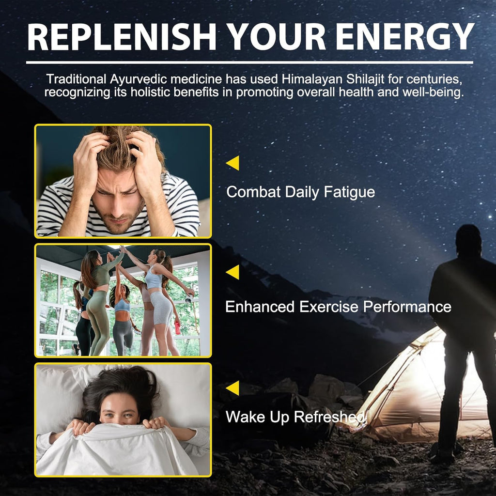 Revitalize Your Health with Premium Shilajit Pure Himalayan Organic Resin - 800MG Gold Grade Loaded with 85+ Fulvic Acid & Essential Trace Minerals for Ultimate Wellness