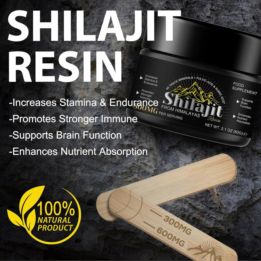 Revitalize Your Health with Premium Shilajit Pure Himalayan Organic Resin - 800MG Gold Grade Loaded with 85+ Fulvic Acid & Essential Trace Minerals for Ultimate Wellness
