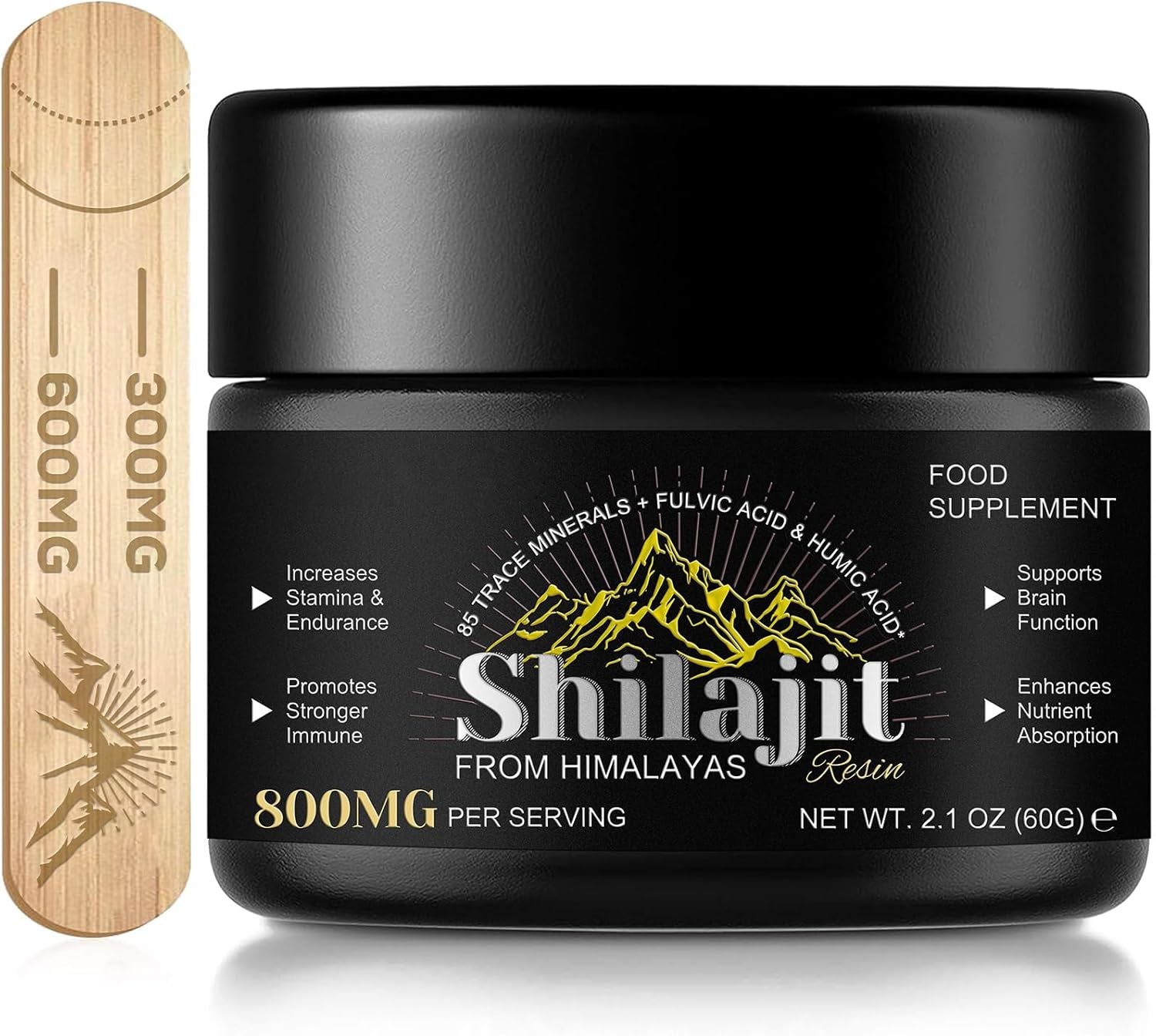 Revitalize Your Health with Premium Shilajit Pure Himalayan Organic Resin - 800MG Gold Grade Loaded with 85+ Fulvic Acid & Essential Trace Minerals for Ultimate Wellness