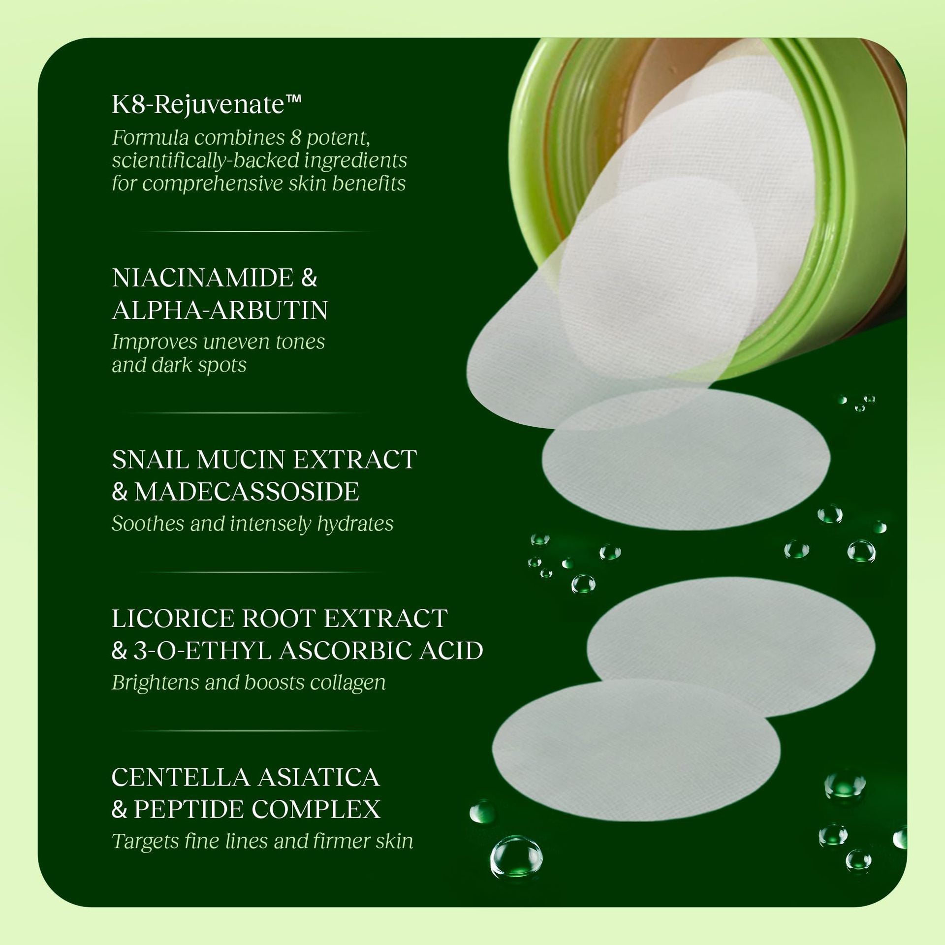 Exfoliating Centella Asiatica Toner Cotton Pads