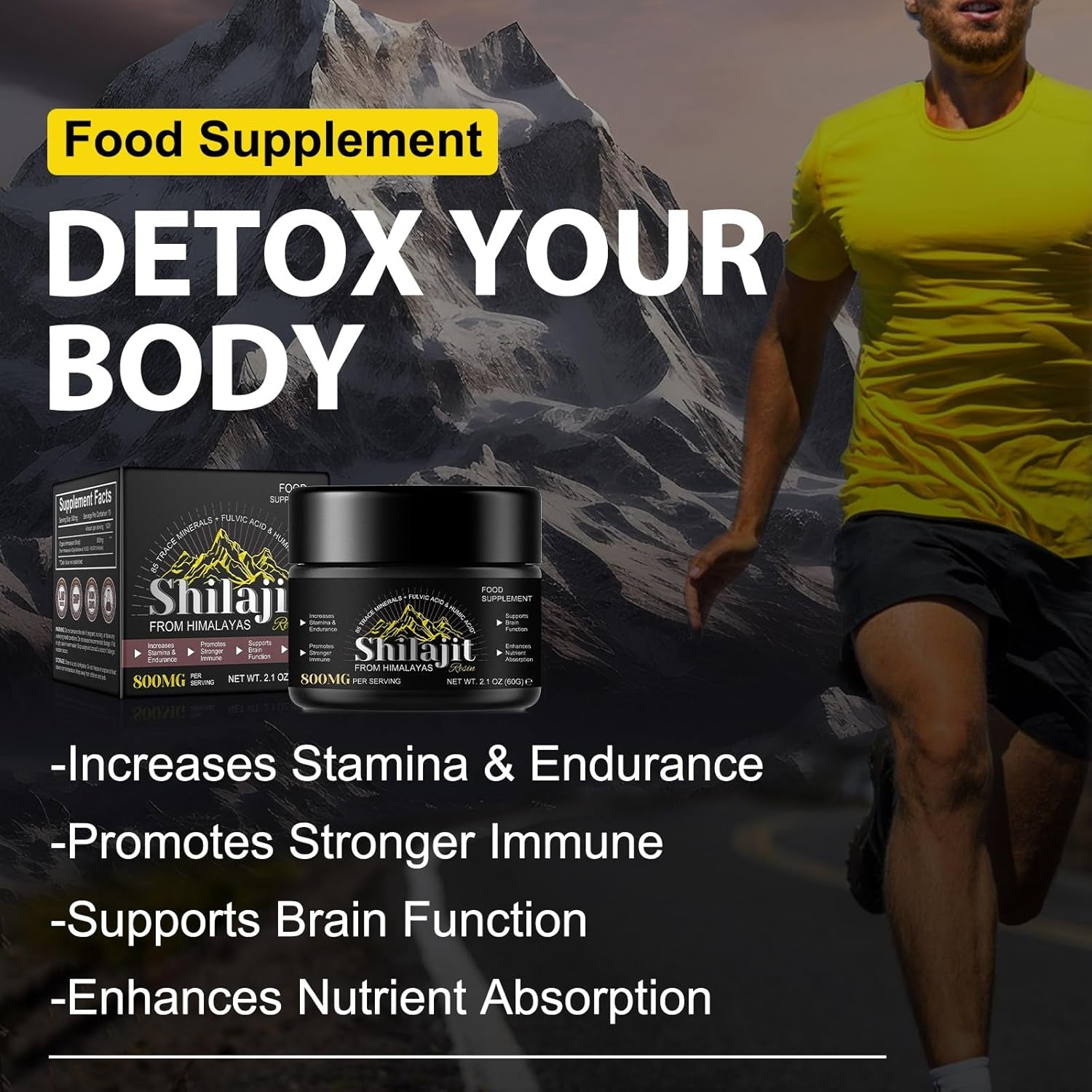 Revitalize Your Health with Premium Shilajit Pure Himalayan Organic Resin - 800MG Gold Grade Loaded with 85+ Fulvic Acid & Essential Trace Minerals for Ultimate Wellness
